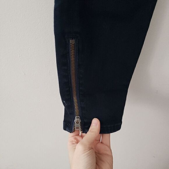 Madewell Skinny Skinny Dark Wash Jeans Low Rise Ankle Zips 25 - Picture 5 of 10